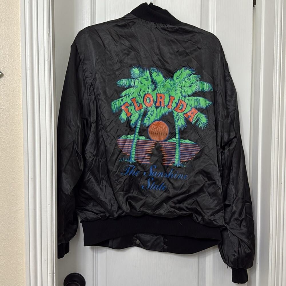 Front row Florida the sunshine State light black jacket size L snap buttons